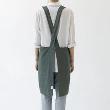 Linen Tales Crossback Apron - Forest Green