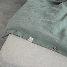 Queen Linen Duvet Cover Set - Green Milieu