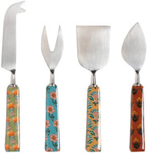 Mosaic Floral Patterned Enamel Cheese Knives Danica 