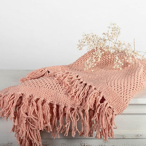 Pink Knitted Throw