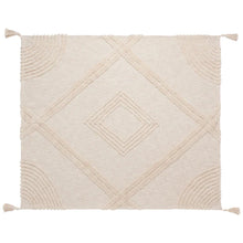 Tufted Ivory Throw With Tassles