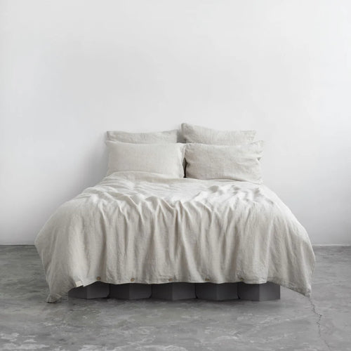 Melange Linen Duvet Cover Set - Queen