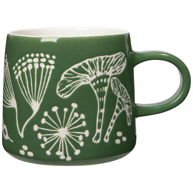 Danica Imprint Mug Wildgrove Green Floral Mug with Mushroom Resist Detail