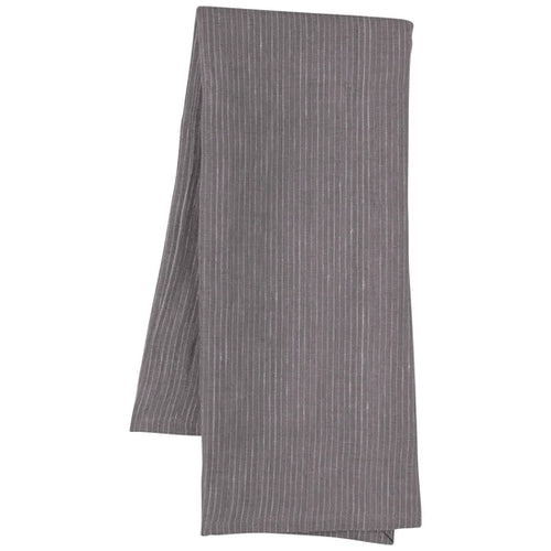 Linen Pinstripe Tea Towel Dark Grey