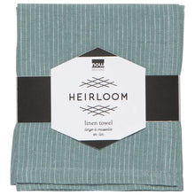 Linen Pinstripe Tea Towel - Jade