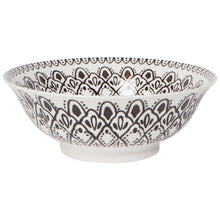 8" Stamped Bowl Black and White