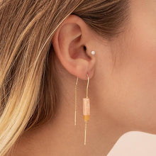 Threader Gemstone Earring - Amazonite & Amber