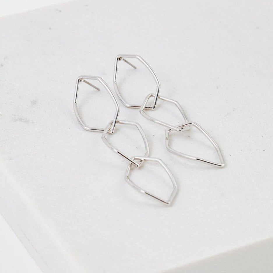 Dali Drop Earrings - Silver & Gold