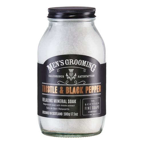 Scottish Fine Soaps Black Pepper and Thistle Mineral Muscle Bath Soak Canada Gift