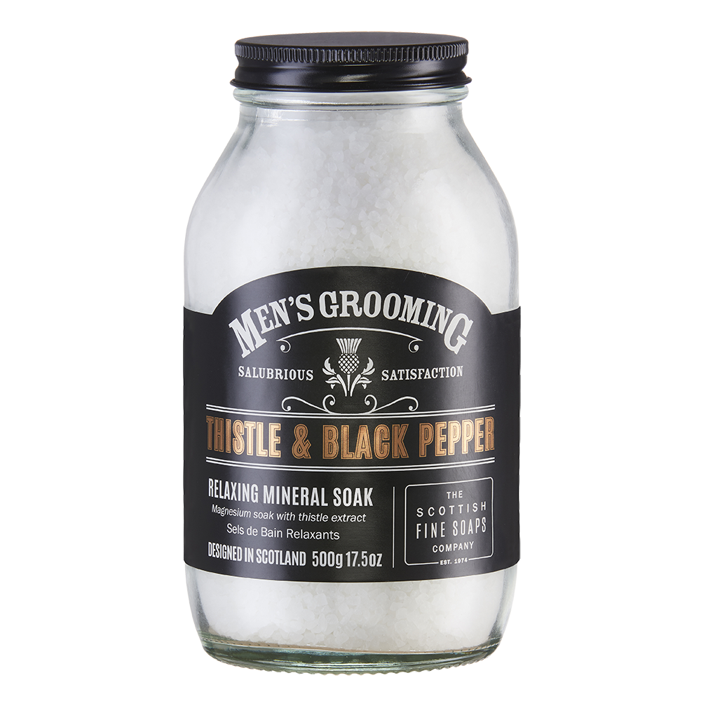 Scottish Fine Soaps Black Pepper and Thistle Mineral Muscle Bath Soak Canada Gift