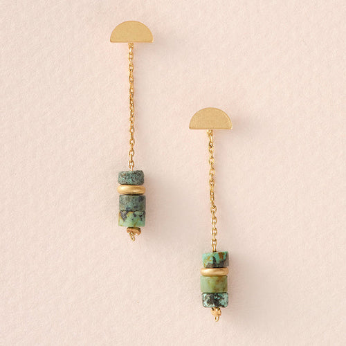Scout Canada Stone Meteor Thread Jacket Earring African Turquoise Gold