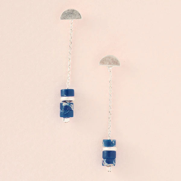 Scout Canada Stone Meteor Thread/Jacket Earring Lapis Silver