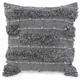 Grey Tufted Loop Pillow