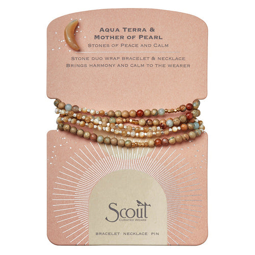 Scout Duo Stone Wrap Aqua Terra Mother of Pearl Gemstone Jewelry Canada