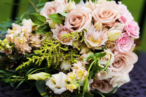 Rustic Chic Wedding Bouquet Blushing Bride Protea