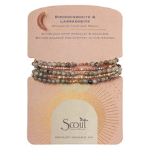 Scout Stone Wrap Duo Bracelet Necklace Pin Labradorite Rhodochrosite Gemstone Jewelry Canada