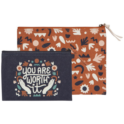you Are Worth it Zipper Pouch Set of 2 Canada